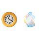 thumbnail image 1 of Reloj de madera silencioso y contemporáneo con espejo acrílico ondulado para decoración de pared en cocina, comedor, dormitorio y baño modernos., 1 of 8