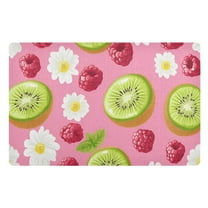 Yayeee Doormat for Indoor Entrance 32" x 20" Non Slippery Floor Rug, Floral Raspberries