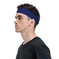 thumbnail image 3 of Qekee Navy Blue Sports Sweatband, Workout Headband for Running, Exercise, Cycling Fit Head Circumference 19.6-22.4 inches, 3 of 9