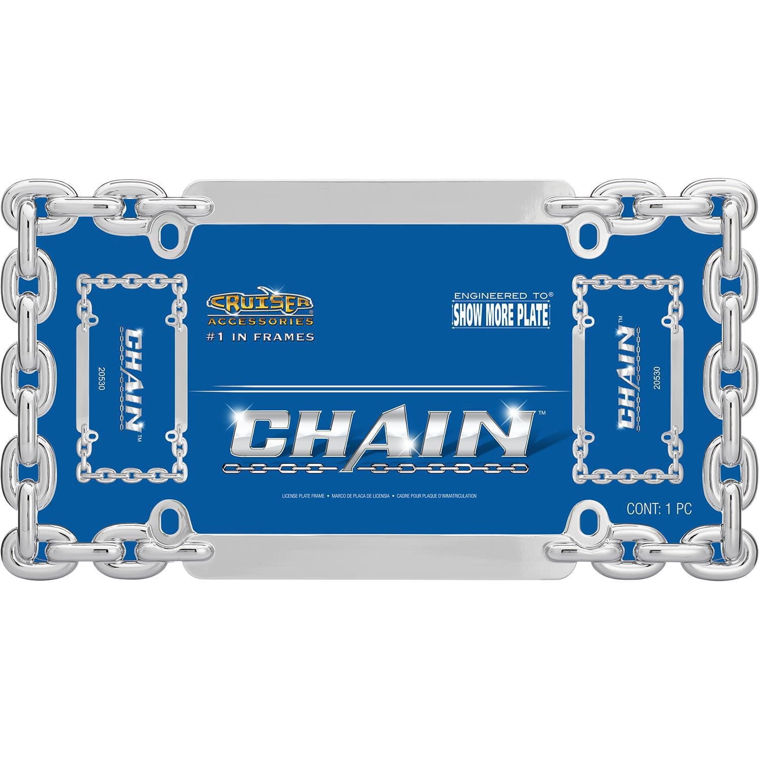Cruiser Accessories Chain, Chrome License Plate Frame