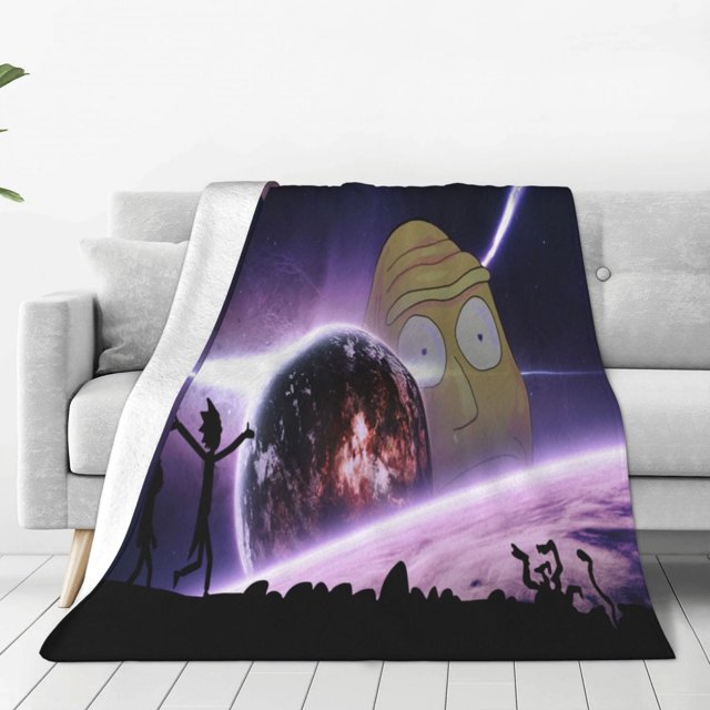 Manta de Rick y Morty para decoración de habitación, manta de franela para sofá cama de 40 x 30 pulgadas