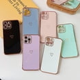 thumbnail image 2 of DEFBSC Electroplating Cute Case for iPhone 12 Pro Max, Soft TPU Bumper Protective Plating Case Clear Heart Case, Ultra, 2 of 5