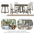 thumbnail image 5 of 5-Piece Retro Functional Dining Set Round Leaf Table Beige, 5 of 5