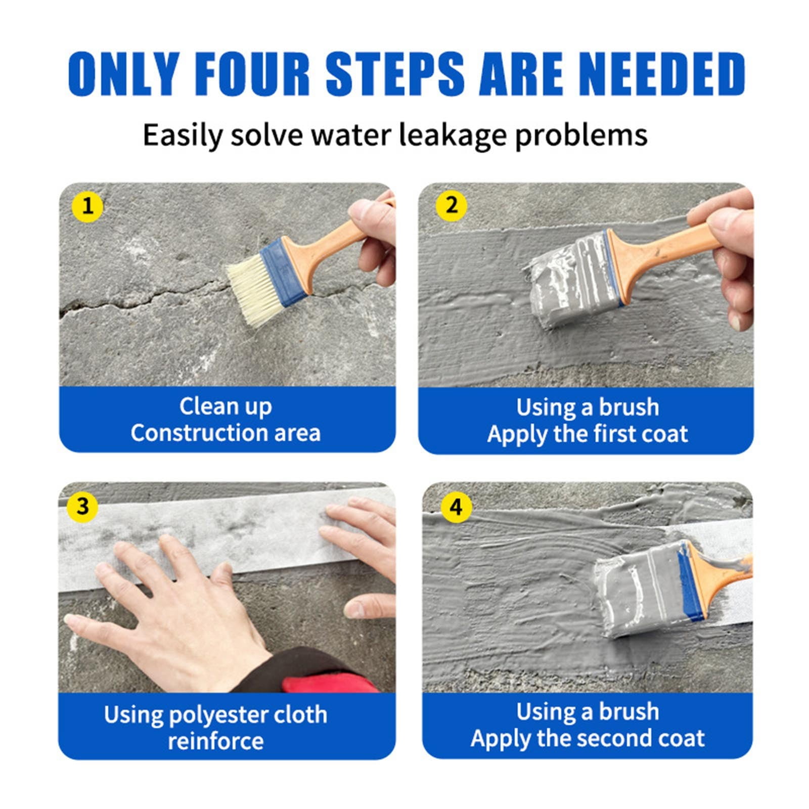 Polyurethane Waterproof Coating | Exterior Wall & Roof Leak Repair | Water-Based Sealant | 300ml | For Concrete, Metal, Wood | Covers 14 sq ft | Weather-Resistant | Multi-Surface