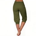 thumbnail image 5 of Eryao Plus Size Capri Hiking Pants for Women High Waisted Drawstring Joggers Pants with Pockets Stretch Lightweight Casual Yoga Capris Army Green L, 5 of 10
