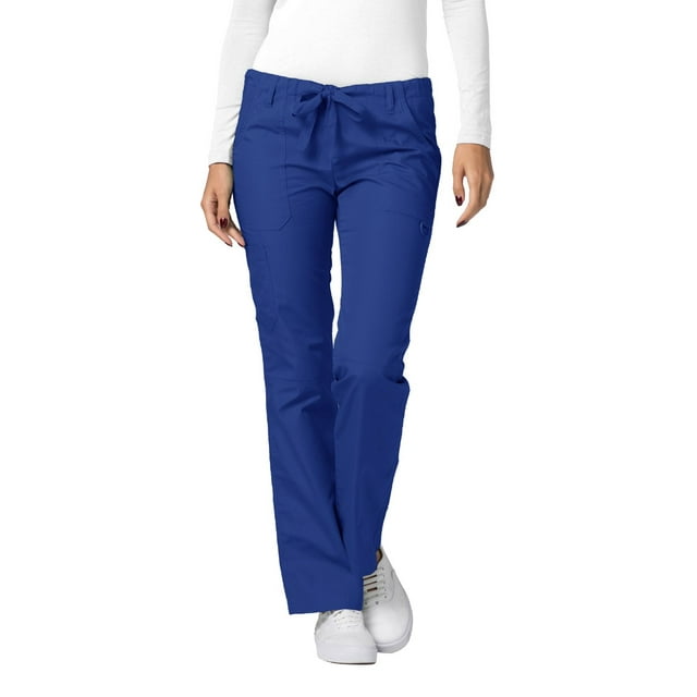 Adar Pantalon d'Uniforme Droit pour Femmes Universal, à Cordon, Popeline Durable, Noir
