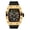 Gold Black, variant on Techno Pave Men’s 42mm Tonneau Watch – Luxury Skeleton Dial Quartz Timepiece with Silicone Strap, Gift for Him - Silver Black