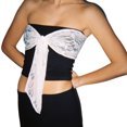 thumbnail image 1 of Top Sexy Sin Mangas Top corto sin espalda Slim Fit Sheer Lace Tops sin tirantes Traje diario (Blanco L) Ygjytge para Mujer Blanco T L, 1 of 6