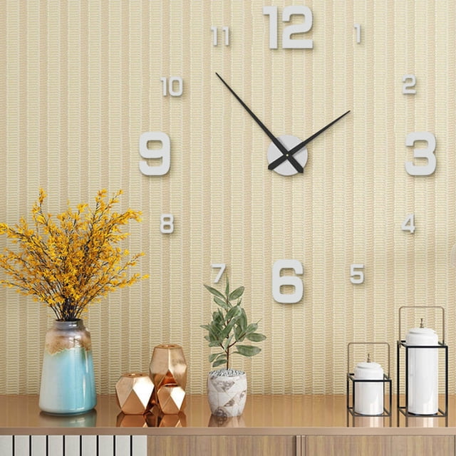 Large Wall Clock DIY Sticker, Modern Home Decor, Customizable Timekeeping, Minimalist Design, For Living Room, Office, Special Occasion, Wall Art, Durable Vinyl Stickers, Artistic Wall Accents