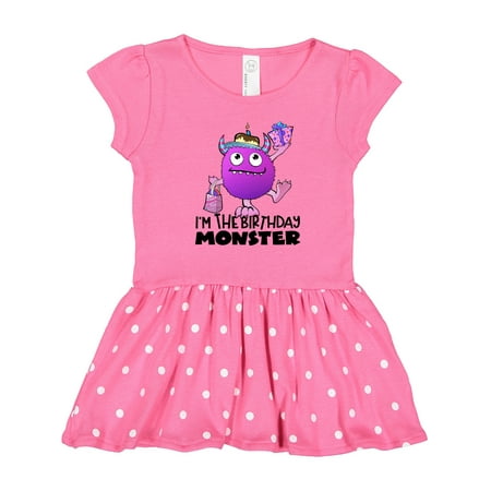 

Inktastic I m the Birthday Monster- Purple Gift Toddler Girl Dress