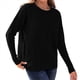 thumbnail image 2 of Suéter de Otoño 2025 para Mujer, Jersey de Punto Acanalado de Larga, Holgado, Cuello Redondo, Murciélago, Suéter Dividido. Negro M, 2 of 9