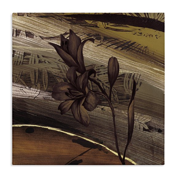 Stupell Industries Glam Rustic Lilies Abstract Muddy Brown Earth Tones Canvas Art, 17 x 17, by Anne Brochard