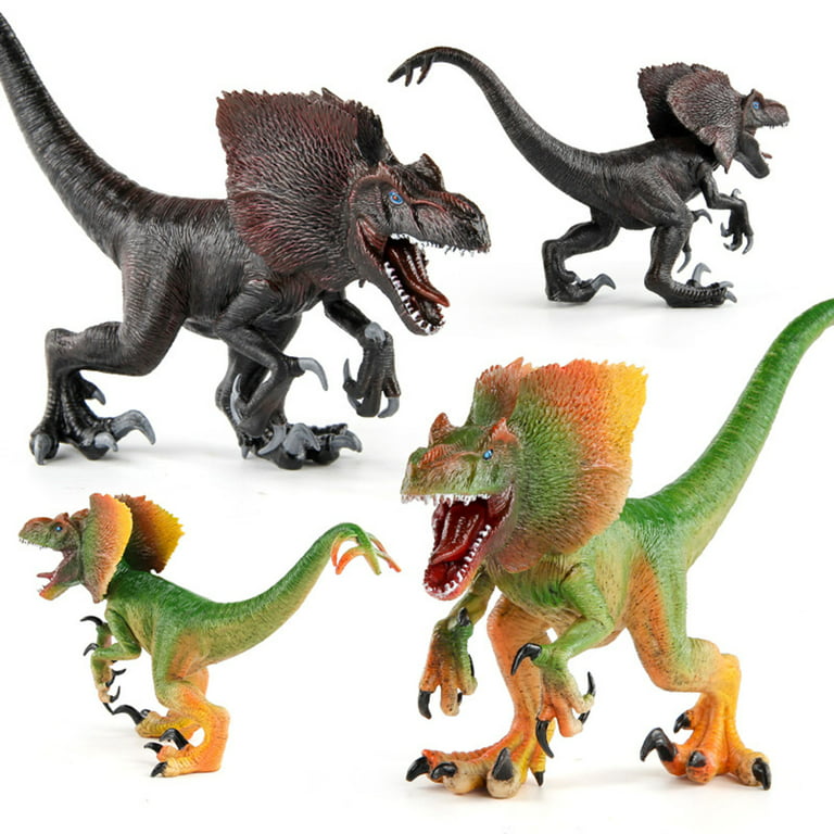 Hesroicy Jurassic Animal Model Vivid Look Realistic Dilophosaurus Miniature  Solid Model Ornament PVC Dinosaur Statue Figurine Boys Girls Cognition Toy