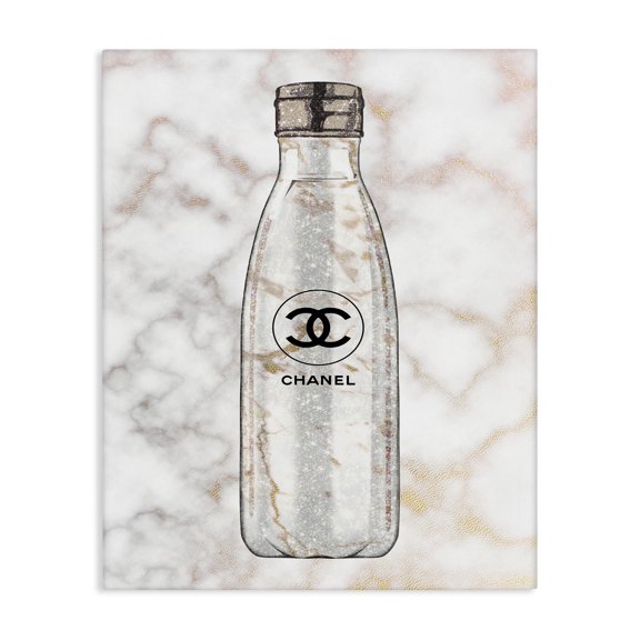 Stupell Industries Contemporary Glam Fashion Water Bottle over Marble Canvas Art, 16 x 20, by Ziwei Li