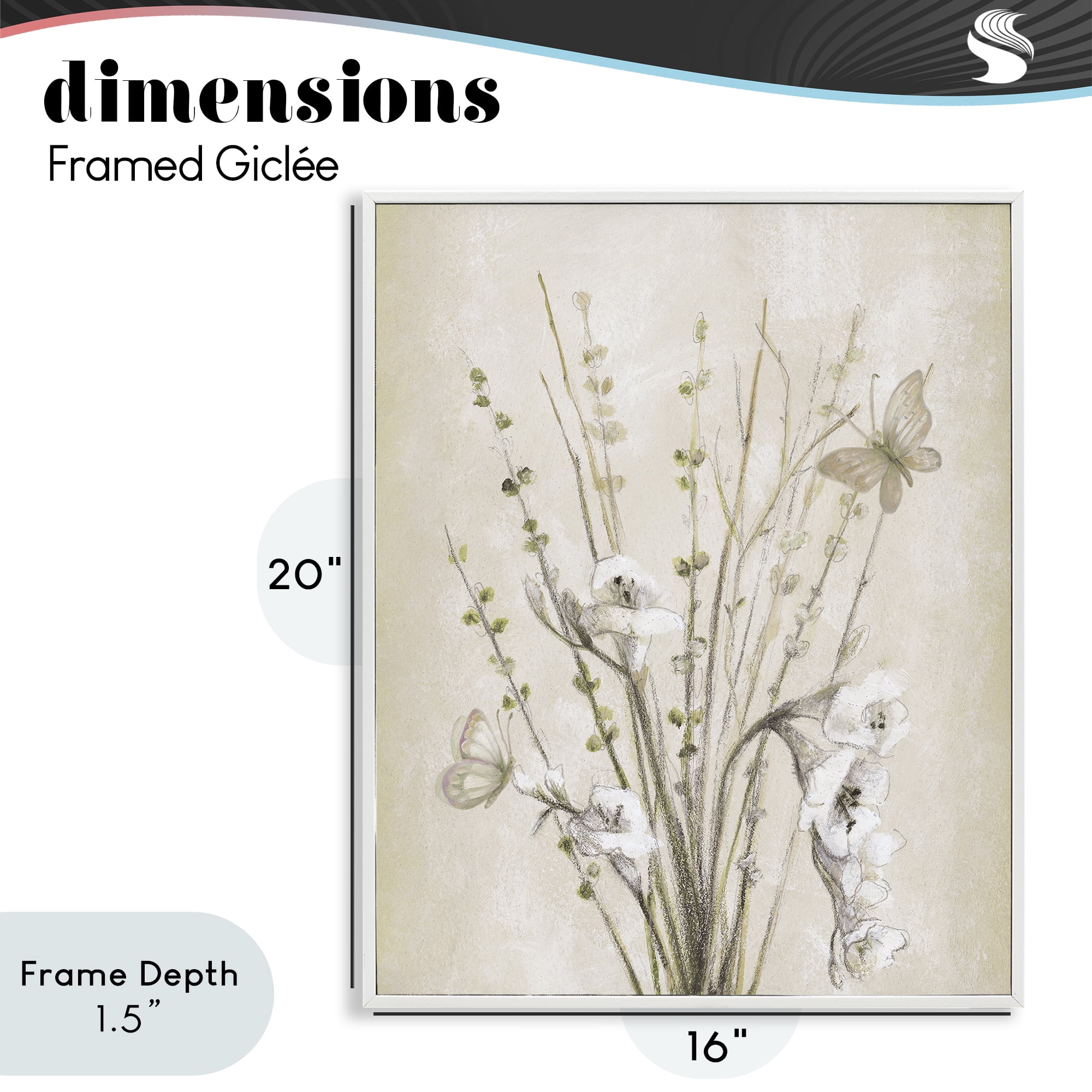 Stupell Industries Fresia & Date Branch White Framed Giclee Art, design by Lanie Loreth