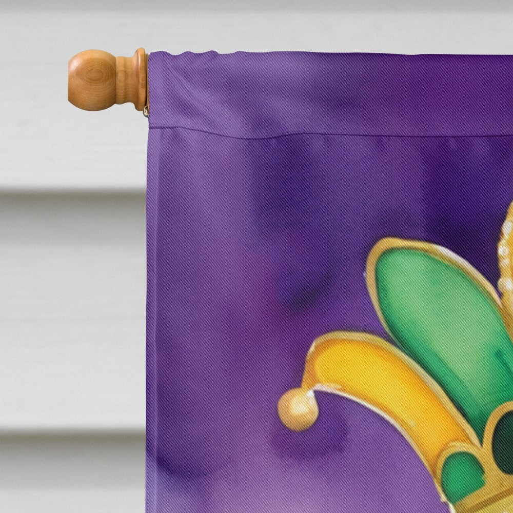 Black and Tan Coonhound King of Mardi Gras House Flag 28 in x 40 in