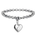 thumbnail image 1 of Girls Bracelet Gift Giving Polished Trendy Heart 26 Letters Alphabet Initial Bracelet, 1 of 5