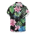 thumbnail image 1 of Mens Manga Corta Botón Abajo Camisas Gira Cuello Impresión Casual Blusa, Camisas de Verano para Hombre, 1 of 5