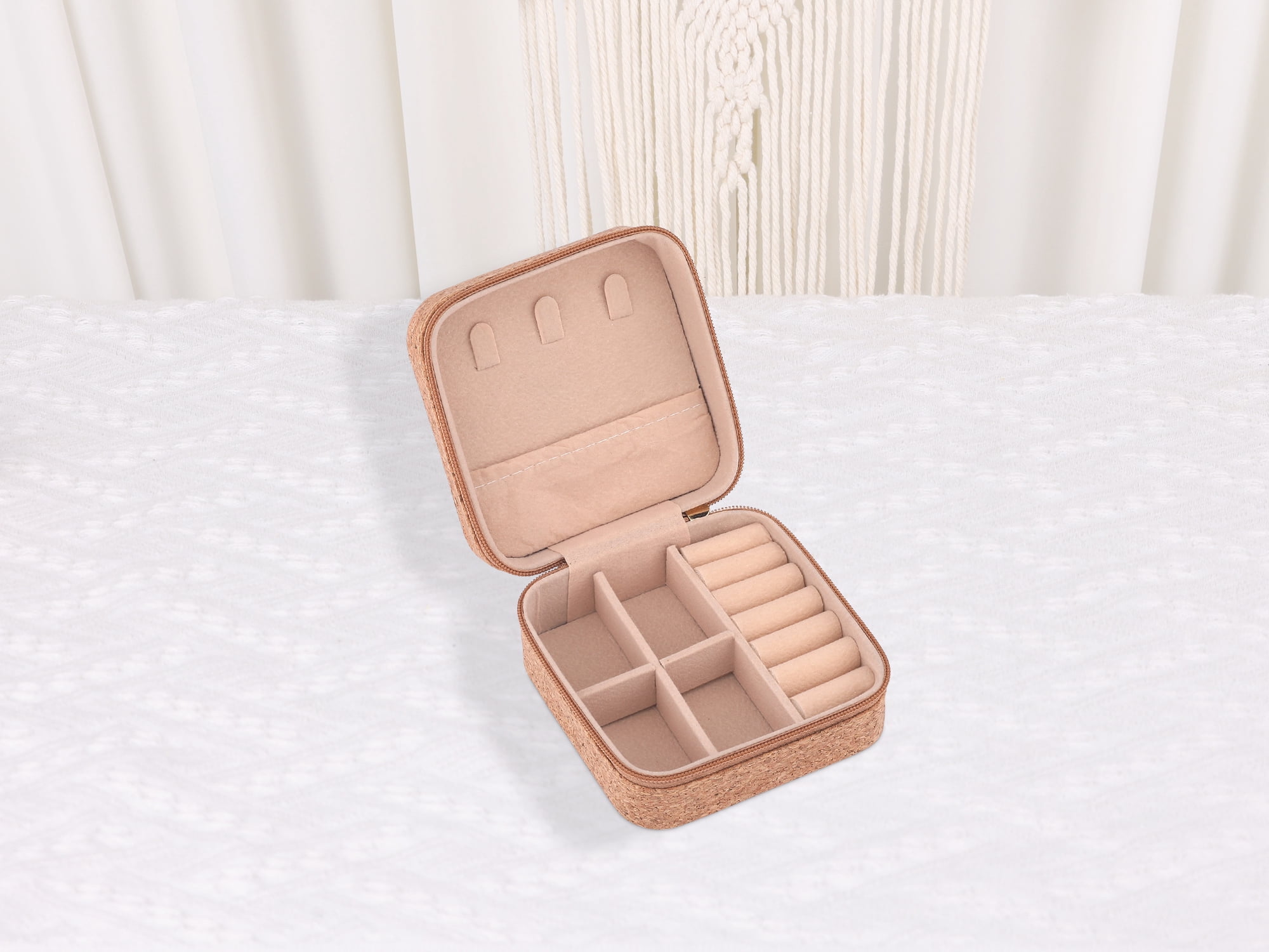 Unique Bargains Vintage Mini PU Leather Jewelry Box with Zipper Brown Owl Pattern