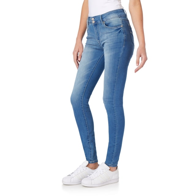 WallFlower Women's Ultra Skinny Mid-Rise Insta Soft Juniors Jeans (Standard and Plus)