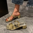 thumbnail image 2 of Vedolay Sandals for Summer Women's Wedge Sandals Wedge Platform Ankle Strap Open Toe Sandals,Gold 7, 2 of 4