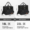 thumbnail image 2 of Maelstrom Lunch Box, 23L Insulated Lunch Bag, Expandable Double Deck Cooler Bag, Lightweight Leakproof Tote Bag With Side Tissue Pocket, Suit For Men and Women, Black, 2 of 22