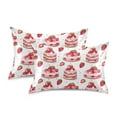thumbnail image 2 of JSTEL Strawberry Cake Hearts Satin Pillowcase Standard Size Pillow Cases Envelope Closure Bed Pillow Cover, 20 x 26 inch, 2 of 9