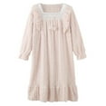thumbnail image 3 of Aboser Women's Flannel Nightgown Fuzzy Fleece Victorian Night Gowns Winter Thermal Long Sleeve Sleepdress Loose Crewneck Plush Pullover Nightdress, 3 of 9