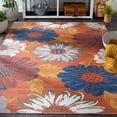 thumbnail image 3 of SAFAVIEH Sunrise Aria Floral Reversible Indoor/Outdoor Area Rug, Ivory/Rust Gold, 5'3" x 7'7", 3 of 9