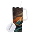 thumbnail image 2 of 40 oz Insulated Stainless Steel Tumbler Double Wall Stainless Steel Tumbler with 2-Way Drinking Colorful Clouds and Mountains, 2 of 9