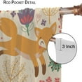 thumbnail image 6 of Kids Cartoon Forest Animal Blackout Curtains,Cute Woodland Animal Wildlife Fox Wolf Rabbit Pattern 2 Panel Rod Pocket Window Drapes for Kids Boy Bedroom Decor 27.5" W X 39" L, 6 of 8