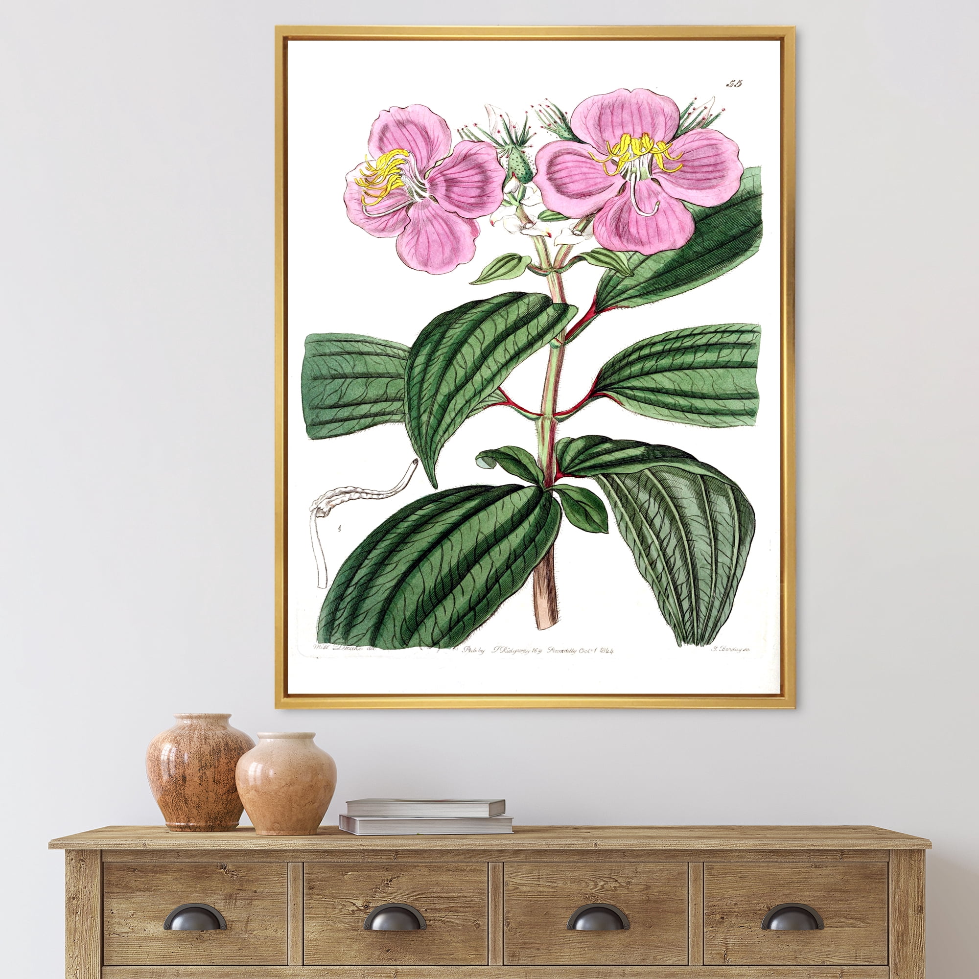 Designart 'Ancient Plant Life XXIII' Traditional Framed Canvas Wall Art Print