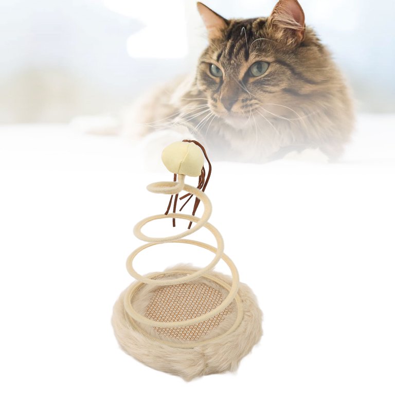 Juguete Para Gatos Con Placa De Resorte, Base De Rascador De Juguete Interactivo Para Gatos De Pie Que Promueve El Ejercicio Para Interiores ANGGREK Descripción de la referencia