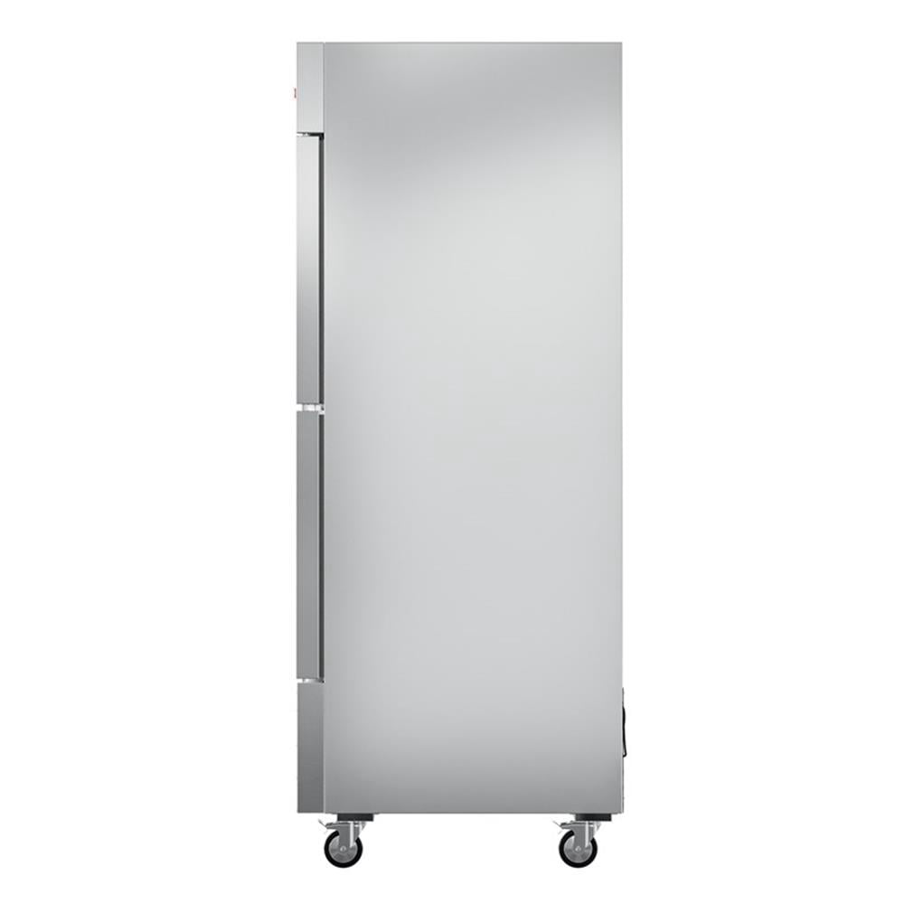 Pemberly Row Silver 54" Commercial Steel Half Door Reach-In Refrigerator