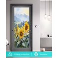 thumbnail image 5 of Window Privacy Film Sunflowers Mountain Stained Glass Window Film Decorative Sun Block Window Cover Summer Botanical Floral Nature Window Clings Static Adhesive Sticker for Bathroom 19.6"x39.3", 5 of 7