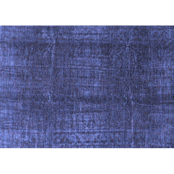 Ahgly Company Machine Washable Indoor Rectangle Oriental Blue Modern Area Rugs, 4' x 6'