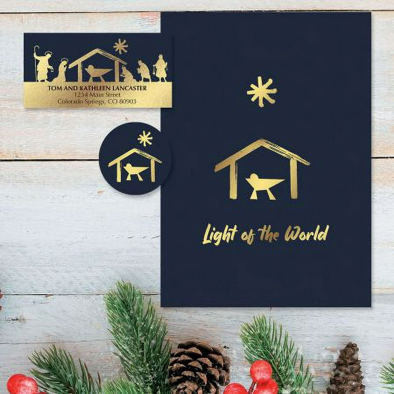 Current Light of the World Deluxe Nonpersonalized Christmas Cards - Holiday  Greeting Cards, Set of 14, Large 5 x 7, Envelopes Included, Foil Accents