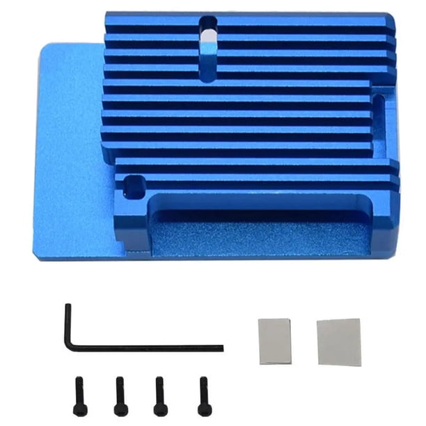 Carcasa Azul (sin Ventilador) Adecuada para Raspberry Pi Carcasa Metal 4ª Generación Raspberry Pi 4ª Generación B+ Caja Aleación Aluminio 4b Accesorios Carcasa Refrigeración (azul Sin Ventilador)
