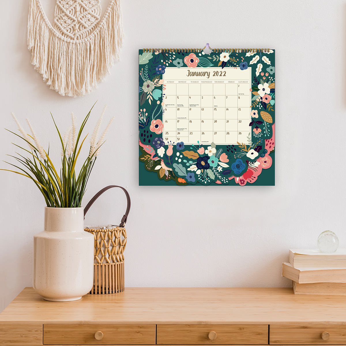 Whimsy Garden FC 12X12 Diecut Spiral Calendar