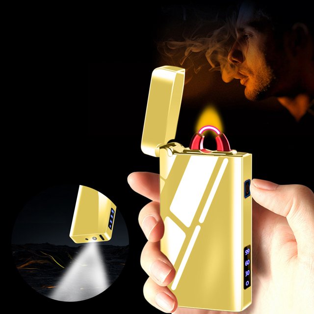 Precios Especiales y Ofertas Limitadas, Pantalla de visualización de batería LED de alta potencia con luz Carga USB Batería de larga duración Encendedor resistente al viento Akmoler