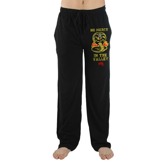 Cobra Kai TV Series No Mercy Mens Black Sleep Pajama Pants-XS