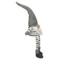 thumbnail image 3 of Northlight Striped Sitting Gnome Christmas Figure - 22" - Gray, White and Black, 3 of 5
