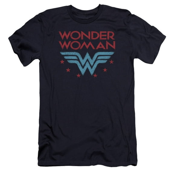Wonder Woman Wonder Stars HBO S/S Adult 30/1 T-Shirt Navy