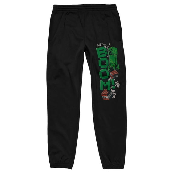 Minecraft Boom Youth Black Joggers-Small