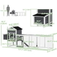 thumbnail image 3 of PawHut Chicken Coop W/ Extra Large Run Wooden Hen House W/ Slide-out Tray, 3 of 10