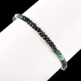 thumbnail image 3 of QNAVIC Natural Shaded Emerald Gemstone Beads Dainty Bangle Bracelets, Handmade Jewelry, Chakra Healing Crystals, May Birthstone Gift for Women, 925 Sterling Silver Chain 8 inch, 3 of 6