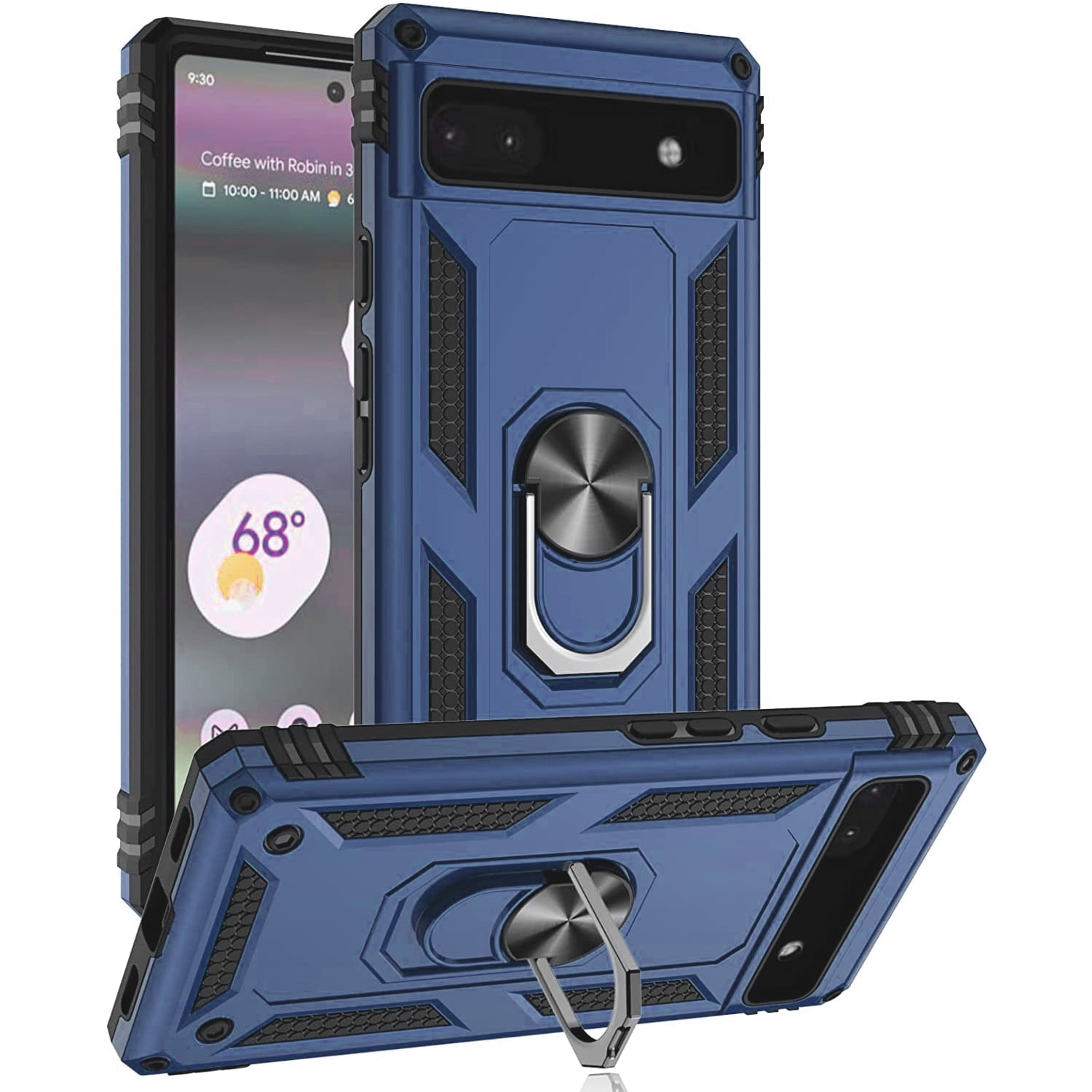 CoverON For Google Pixel 6a Ring Case, Kickstand Rugged Phone Cover
