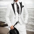 thumbnail image 2 of Traje de lujo para hombre elegante, formal, ajustado, conjunto de 3 piezas, chaqueta, chaleco y pantalón, esmoquin para negocios, traje de boda, 2 of 5