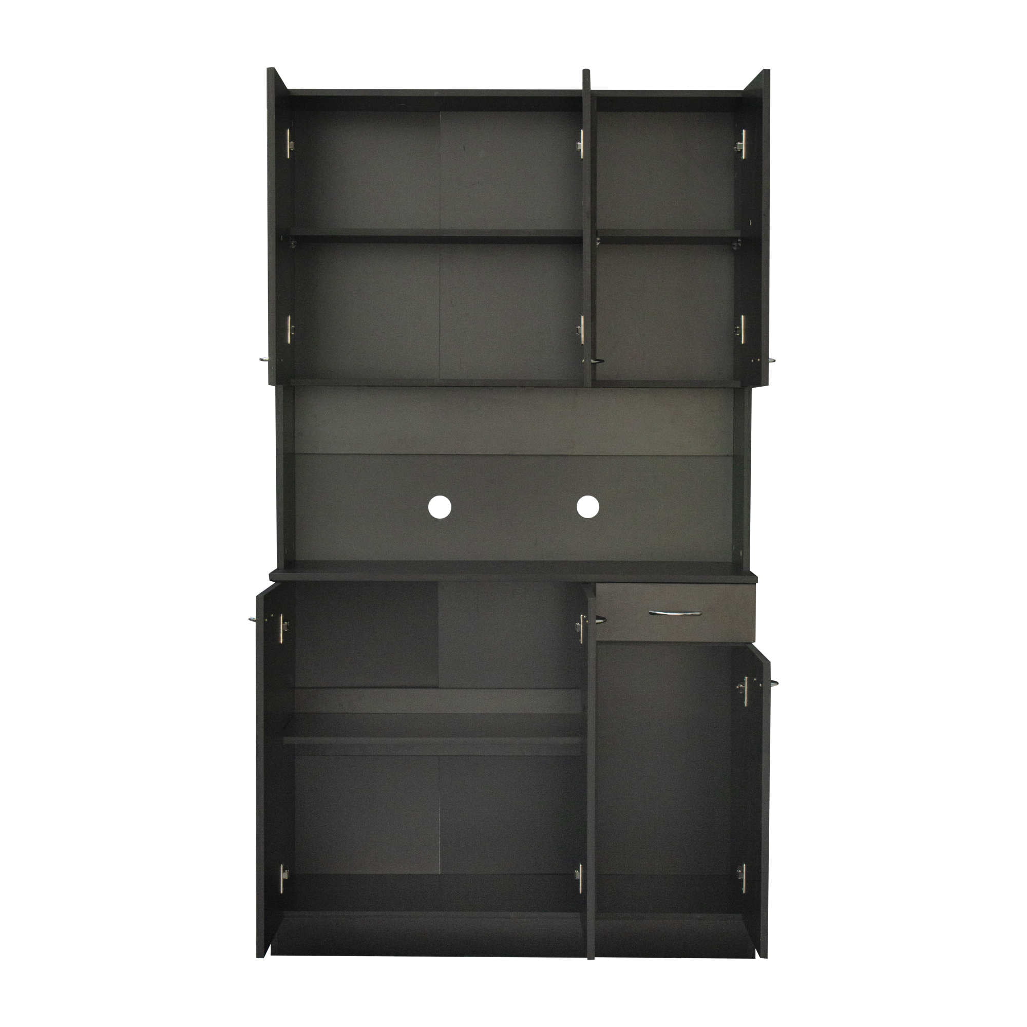 17 Stories Small Storage Cabinet, Industrial Kitchen Buffet Cabinet w /  Door & 3 Open Shelves…