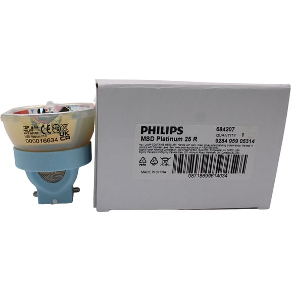 MSD Platinum 25R 550W Stage Touring Broadway Lamp powered by Philips, 343095, Short Arc, High Output, Compact, OEM Event Lighting - 1 Unit per pack